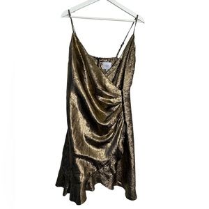 Gold mini dress